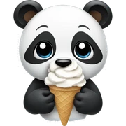 Panda eating ice cream sticker
