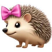hedgehog with a pink bow sticker