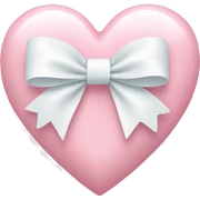 Pastel pink heart with white bow sticker