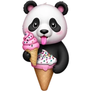Panda eating ice cream sticker