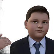 dapper boy in formal attire sticker