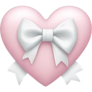 Pastel pink heart with white bow sticker