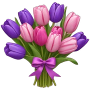 Purple and pink Tulip bouquet sticker