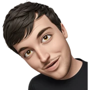 smiling boy in black shirt sticker