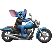 Stitch on motorcycle  sticker