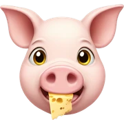 Pig eating cheese  sticker