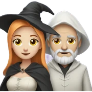 Pale Witch and wizard couple sticker