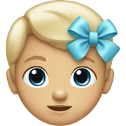 baby blue bow sticker