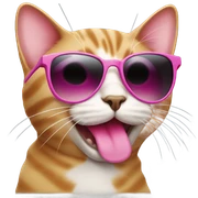 Cat with ticket tongue and sunglasses sticker