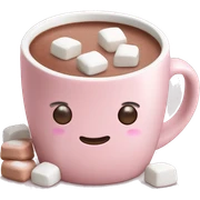 Light Pink mug of hot chocolate with marshmallows  sticker