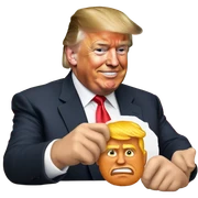 Trump with fried sticker