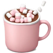 Light Pink mug of hot chocolate with marshmallows  sticker