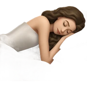 sleeping beauty brunette shoulder length hair white girl with silk pillow sticker