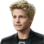 blonde boy in black jacket sticker
