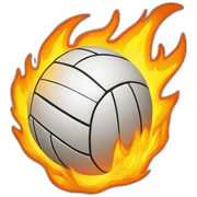 volleyball on fire sticker