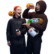 halloween boy with bottle sticker