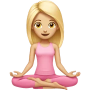 blonde yoga girl light pink clothes n sticker