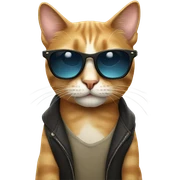 Cat with sunglasses sticker