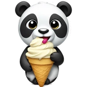 Panda eating ice cream sticker
