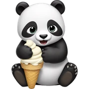 Panda eating ice cream sticker