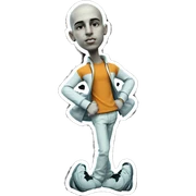 confident bald boy portrait sticker