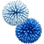2 blue and white cheer poms sticker
