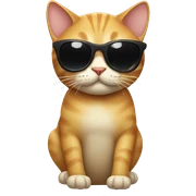 Cat with sunglasses sticker
