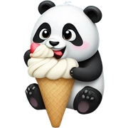 Panda eating ice cream sticker