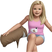 blonde girl sitting in shorts sticker