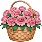 basket of carnations flowers, soft pastels sticker