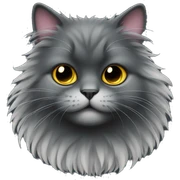 Dark coloured fluffy cat sticker