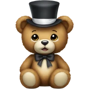 Teddy bear with white bow sticker