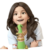 girl on couch with jewelry sticker