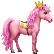 pink pony with crown sticker