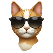 Cat with sunglasses sticker