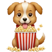Dog eating popcorn  sticker