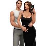 couple selfie in black dress sticker