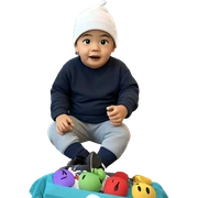 boy in hat indoors sticker