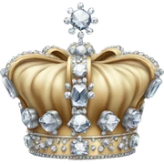 luxurious royal crown with diamonds placed on top sticker