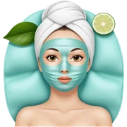 Lady with face mask spa beauty full face relaxing sticker