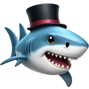 Shark with a top hat sticker
