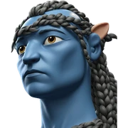 blue skinned boy with braid sticker