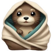 otter cozy in blanket sticker