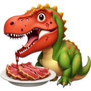 A dinosaur eating meat sticker