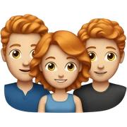 Ginger family with blue eyes sticker