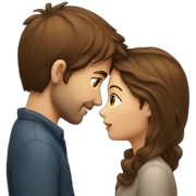 Girl with brown hair kissing guy with brown hair  sticker