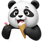Panda eating ice cream sticker