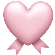 Pastel pink heart with white bow sticker