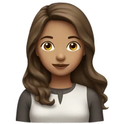 girl with brown hair sticker
