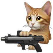 Cat gun sticker